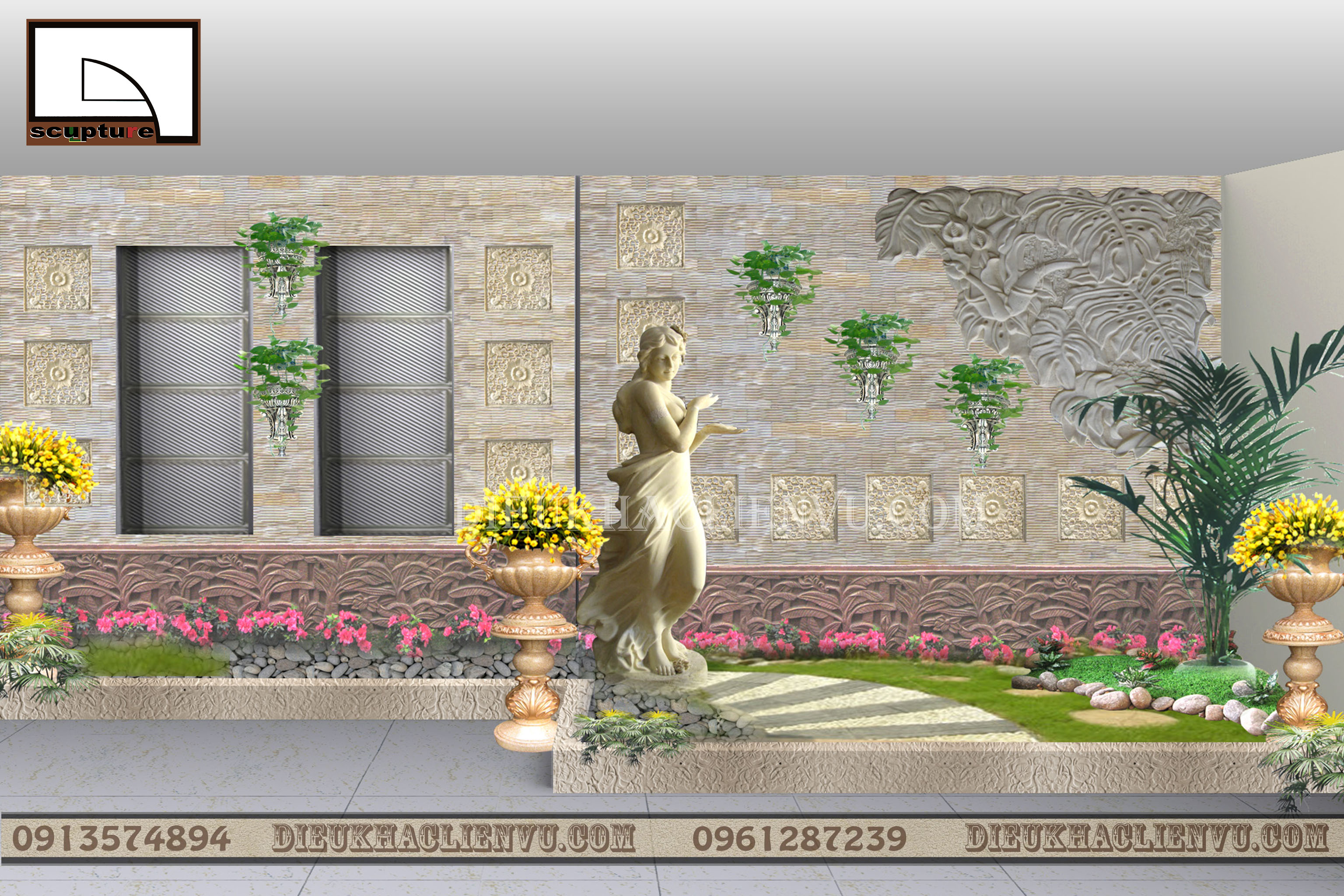 Dự án điêu khắc sân vườn đẹp với tượng